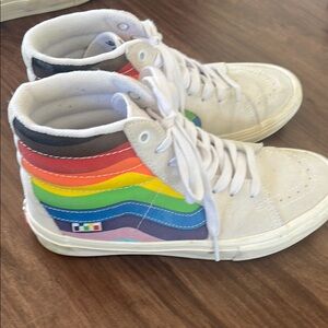Vans Cream/Rainbow Athletic High-Top Shoes